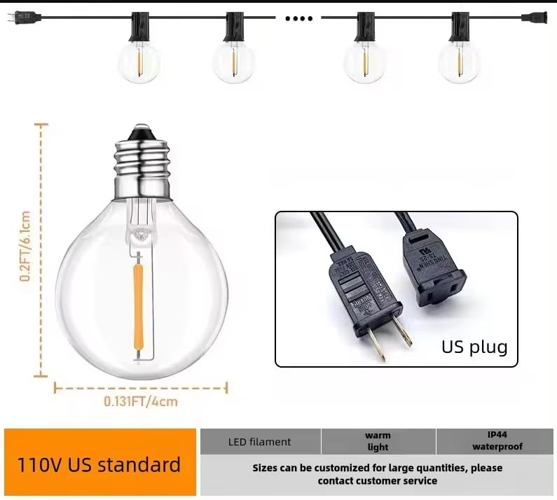 RYKUG 52 LED globe bulbs deliver clear glow for festive outdoor nights.