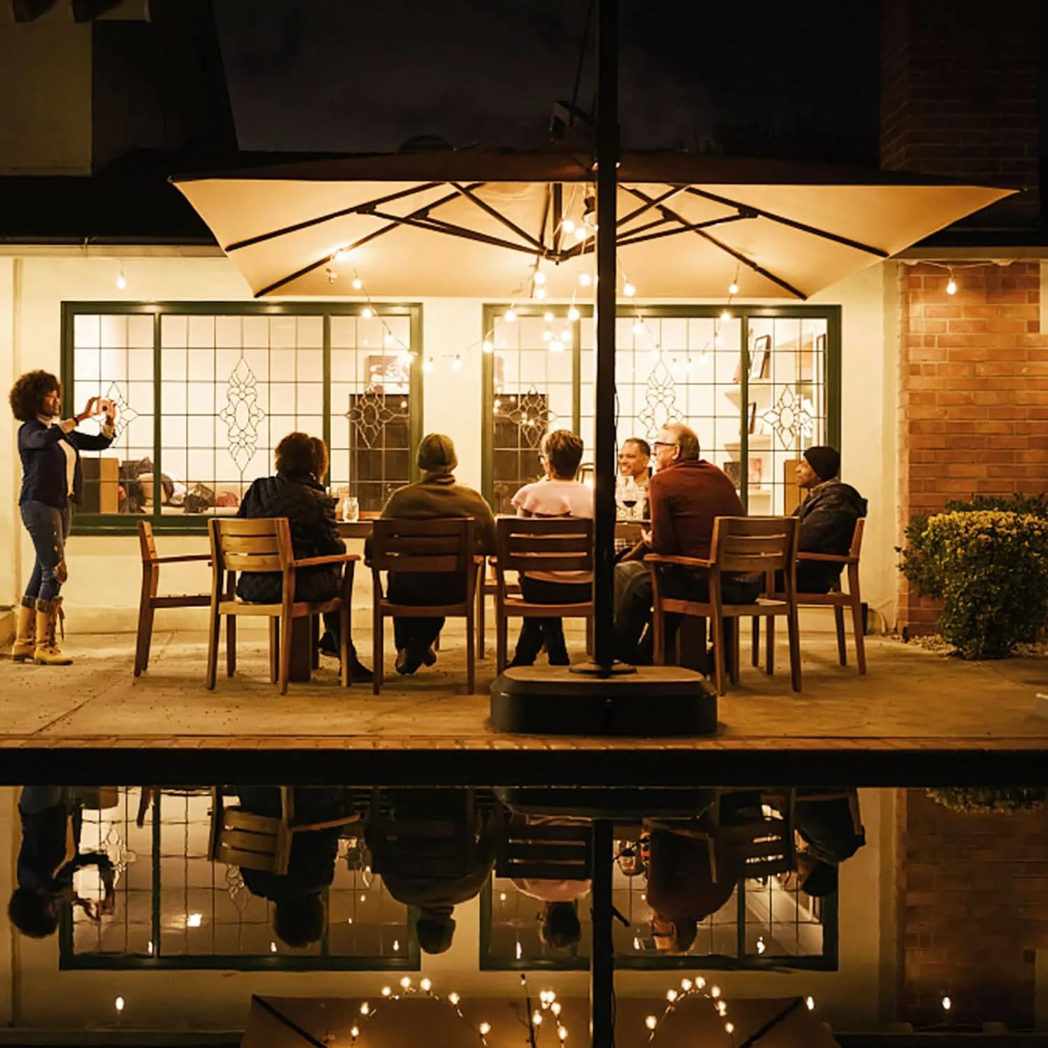 RYKUG Indoor/outdoor use for patios, balconies, and parties.