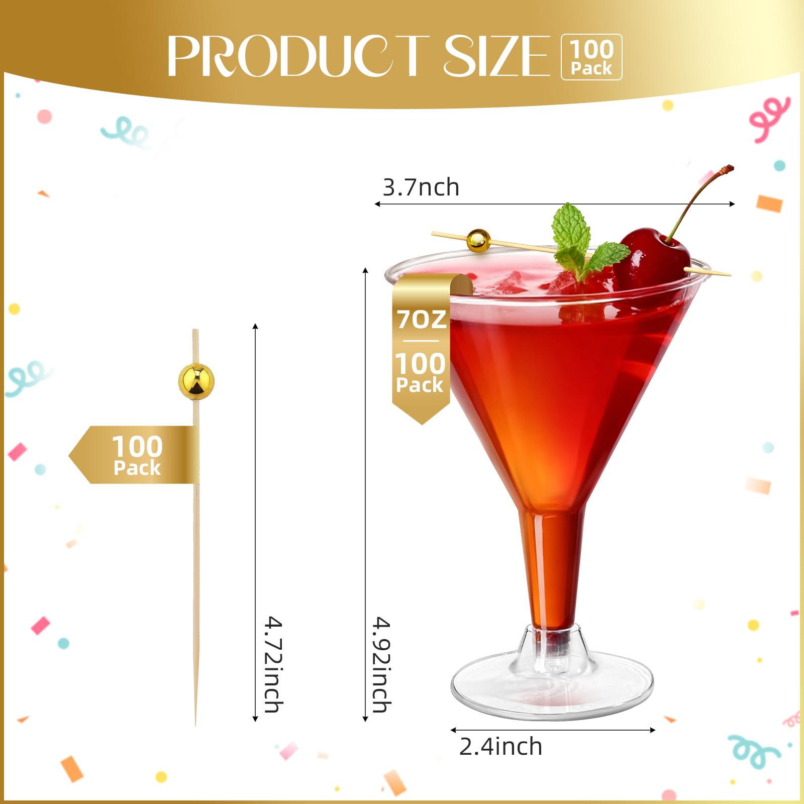 RYTOXILO 100-pack glasses for events provide durable disposable service