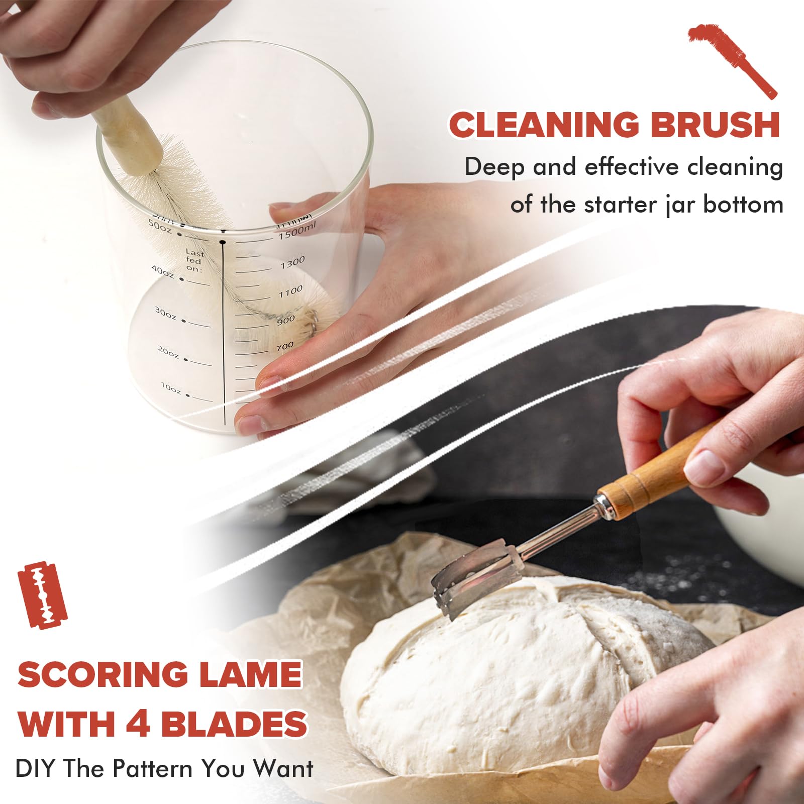 RYTOXILO cleaning brush and accessories arranged for simple maintenance.