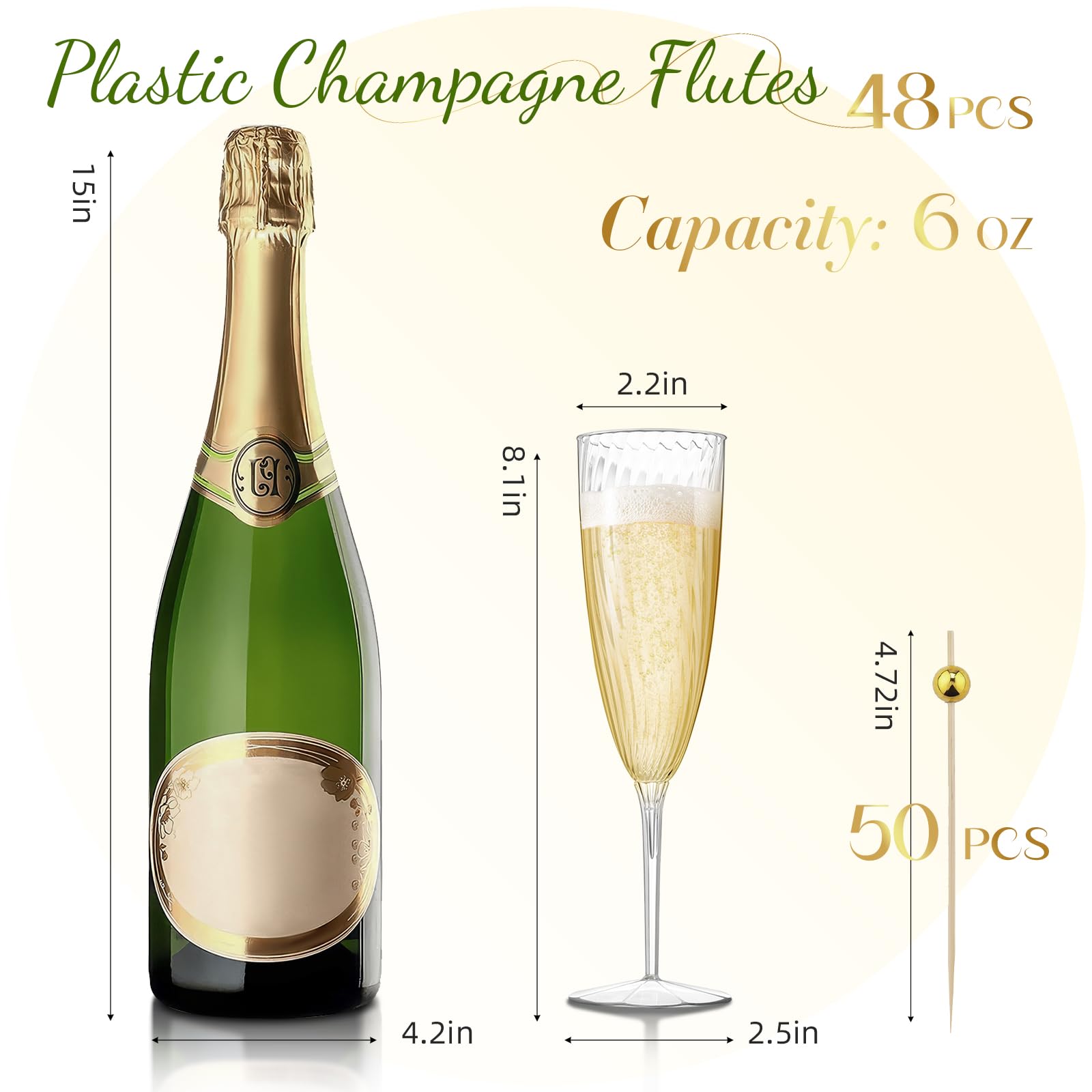 RYTOXILO ribbed design flutes provide a classic look for weddings and celebrations.