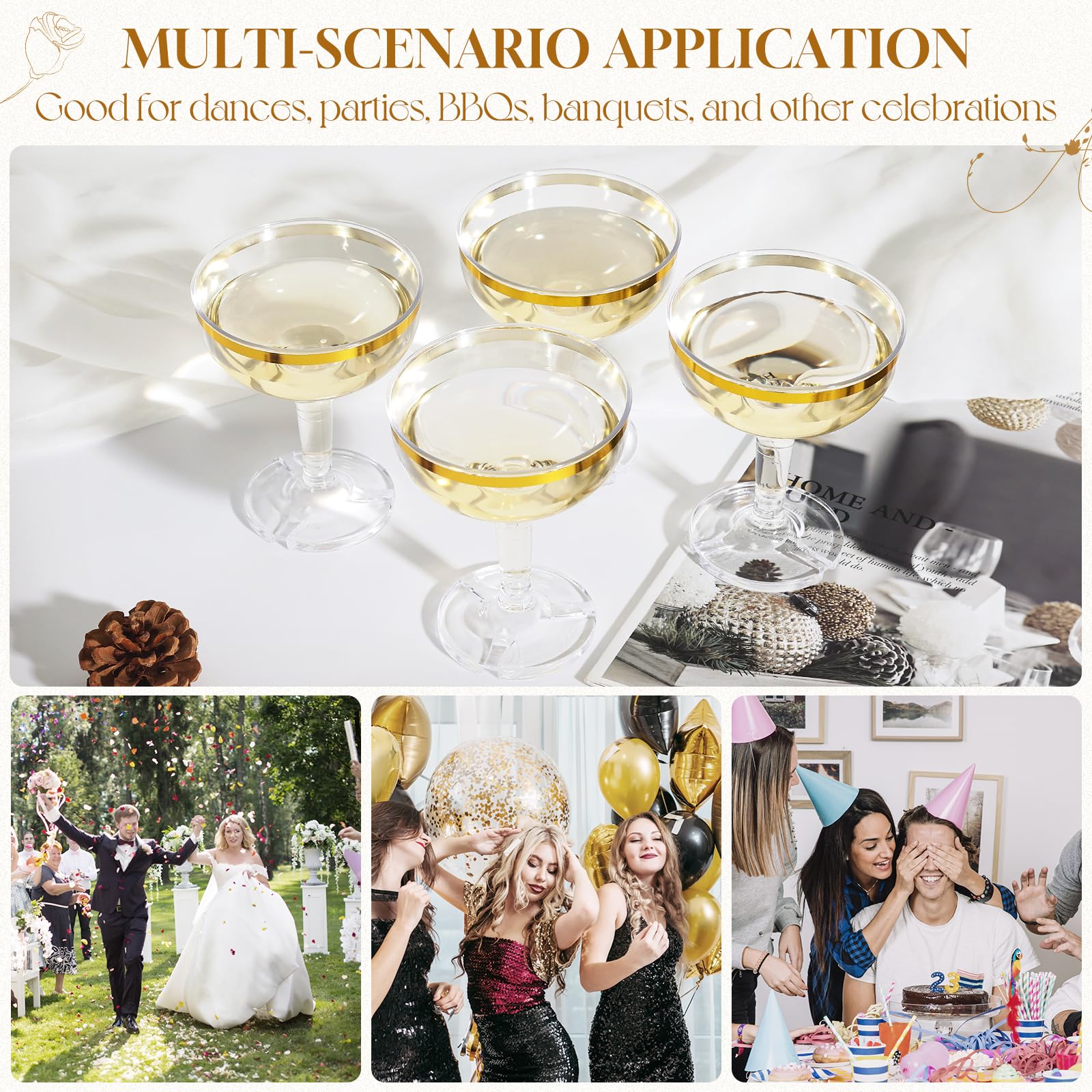 RYTOXILO gold-rimmed glasses elevate party decor and guest photos.
