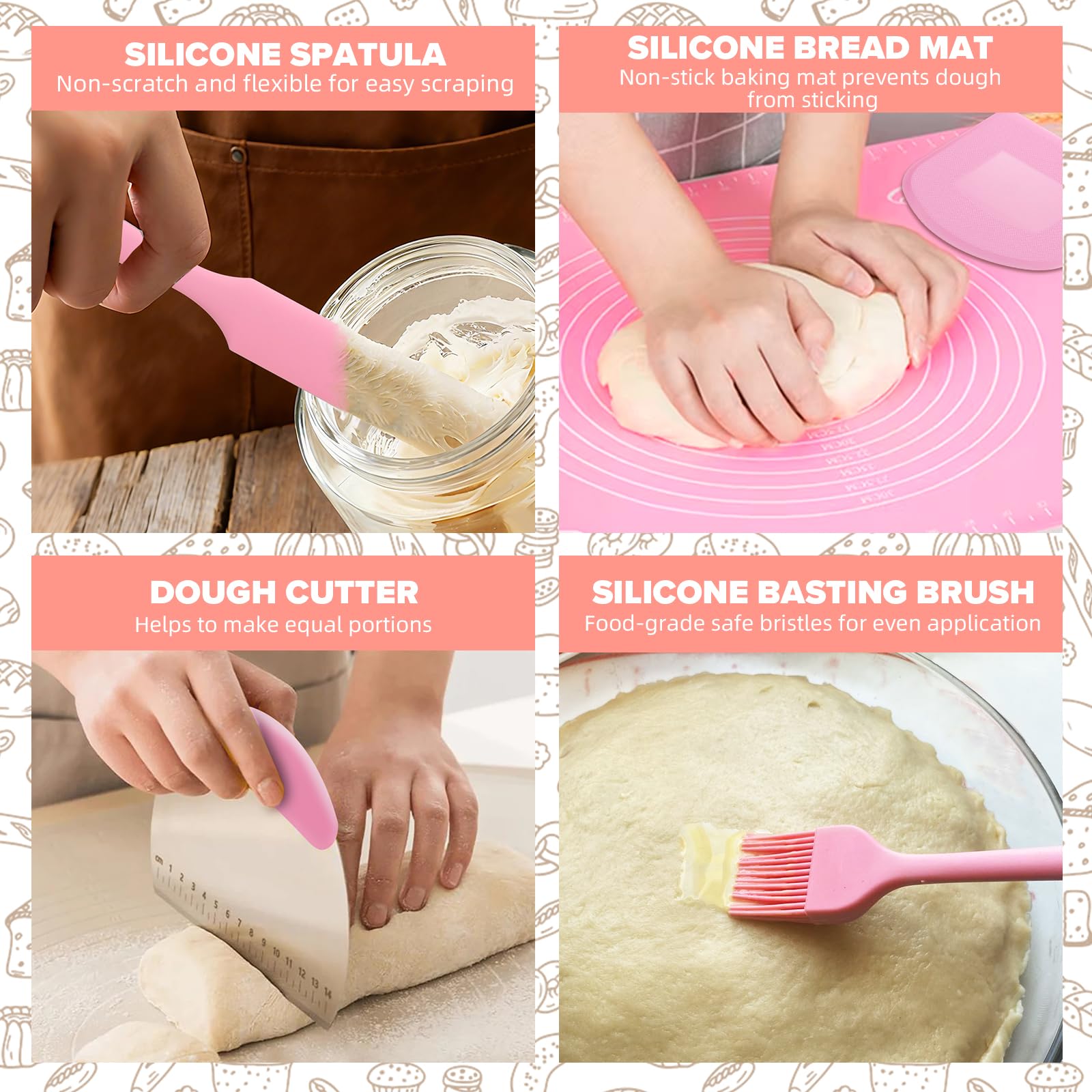 RYTOXILO silicone bread mat and bags keep bake-day prep organized and clean.