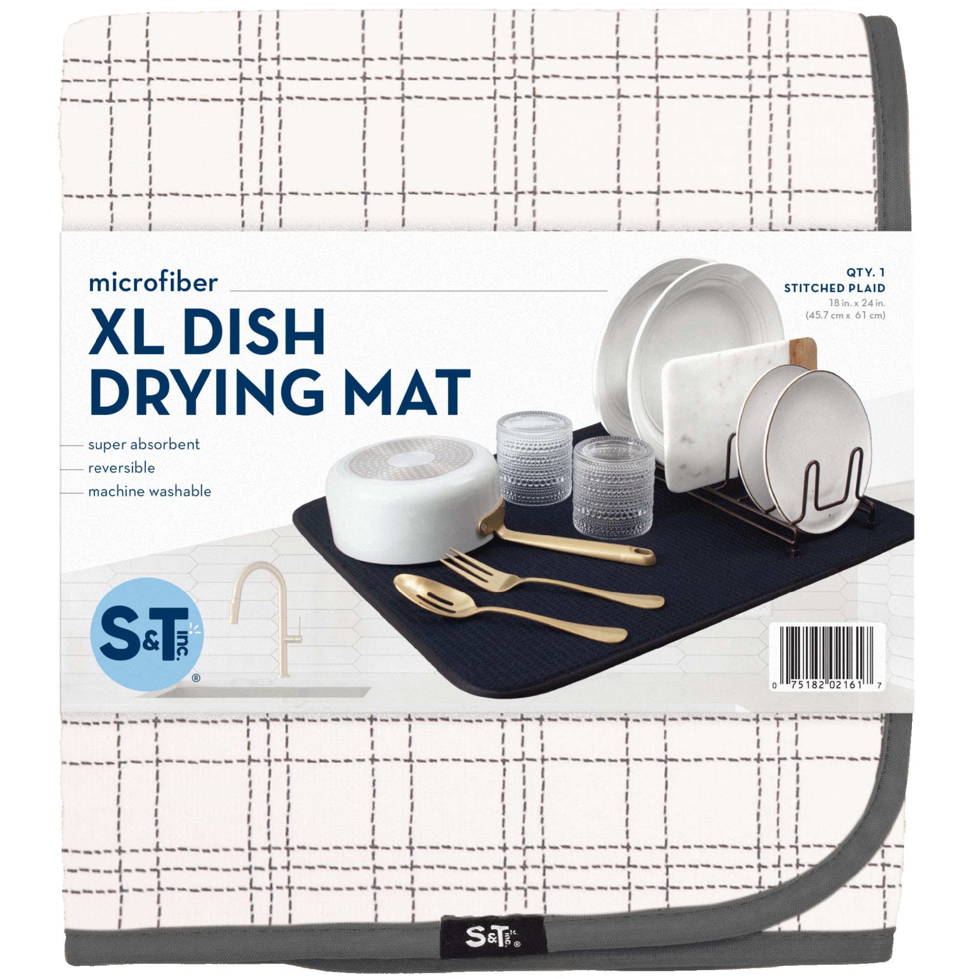 S&T INC. XL dish drying mat folds compactly for storage
