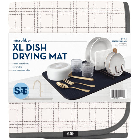S&T INC. XL dish drying mat folds compactly for storage