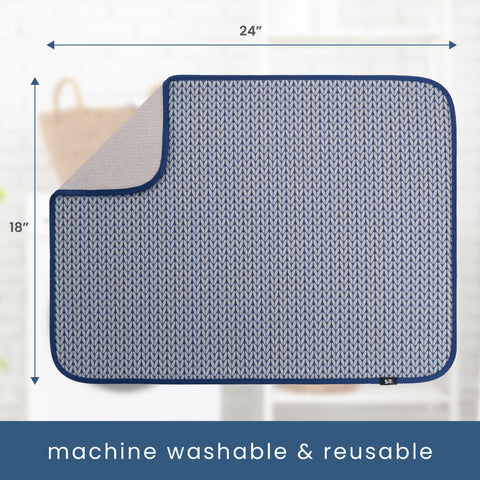 S&T INC. Dish Drying Mat XL cushions delicate dishes and glassware during drying