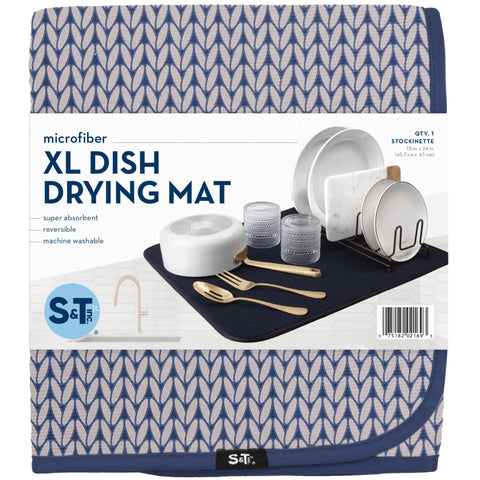S&T INC. Dish Drying Mat XL folds for compact storage after use