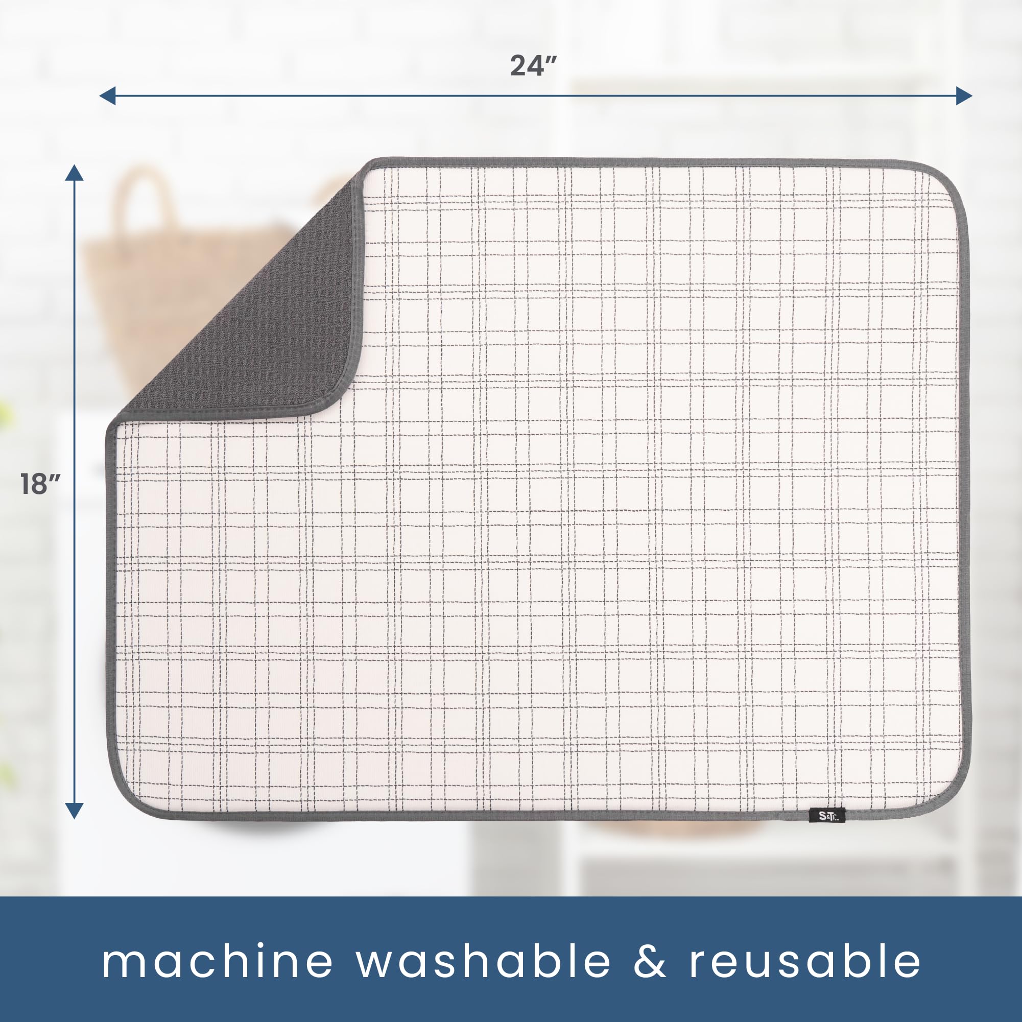 S&T INC. XL dish drying mat is machine washable for easy care
