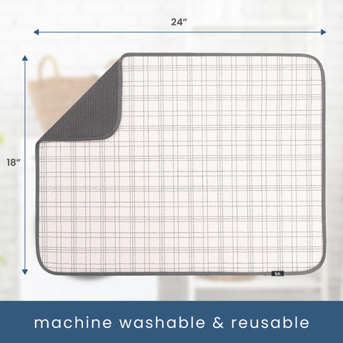 S&T INC. XL dish drying mat is machine washable for easy care