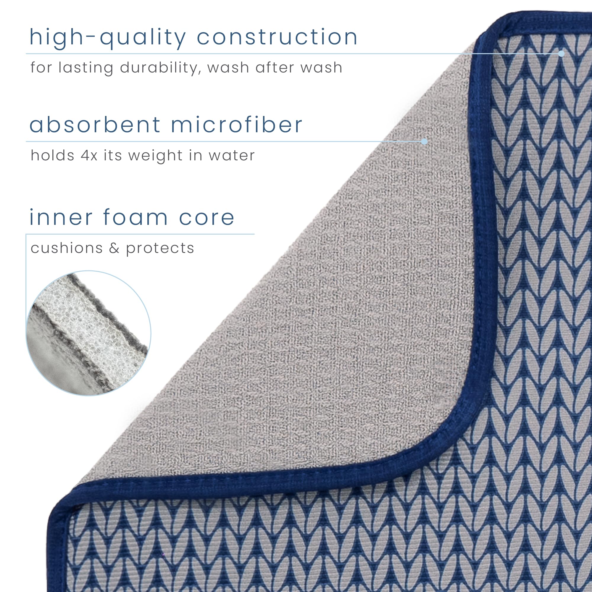 S&T INC. Dish Drying Mat XL under a rack protects surfaces from water marks