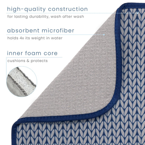 S&T INC. Dish Drying Mat XL under a rack protects surfaces from water marks