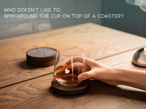 S1EGAN wood coaster anti-slip bottom keeps coasters in place.