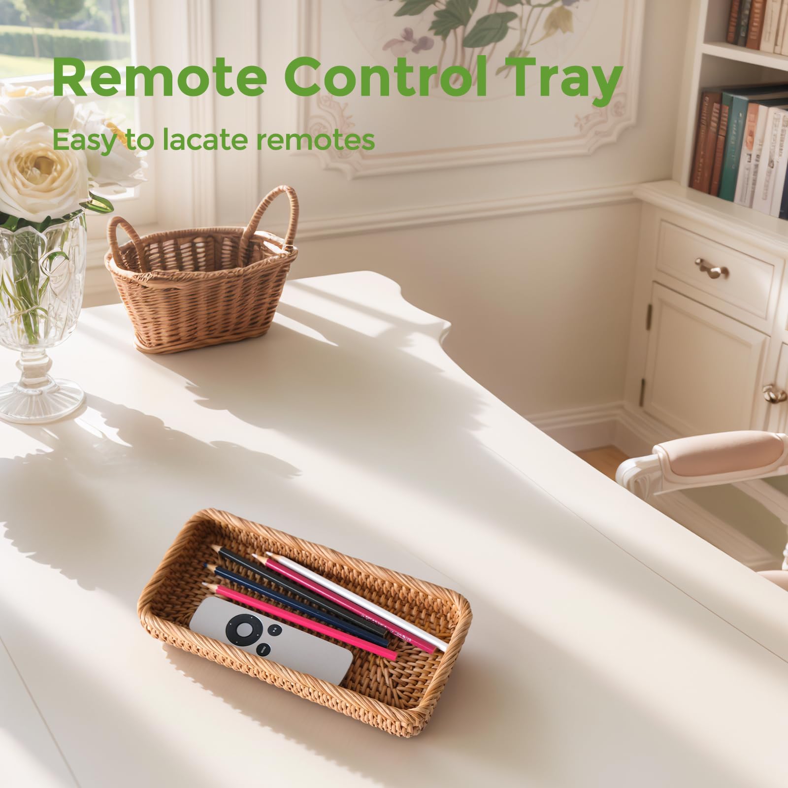 S310 artisanal rattan tray closeup, emphasizing natural texture and craft