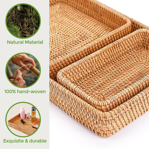 S310 large rectangle wicker basket ideal for bulk items and display