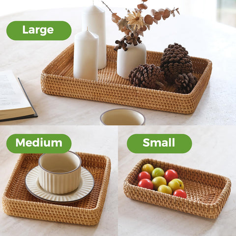 S310 medium rectangle wicker basket versatile storage on counters