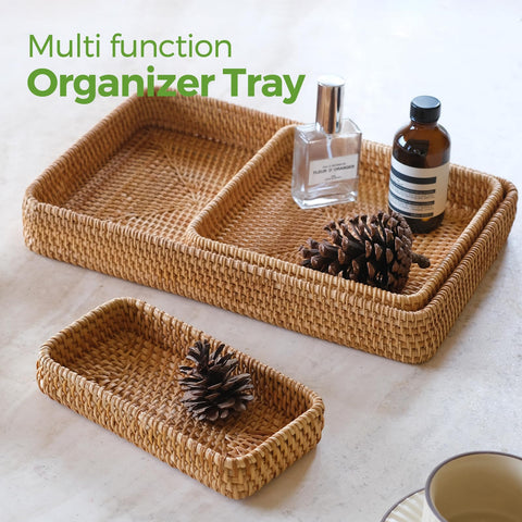 S310 small rectangle wicker basket for compact storage on countertops