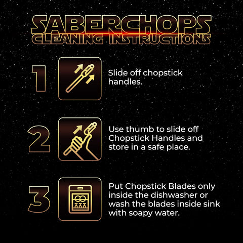 Battery-powered Saber Chops blades glow when dining for ambient mood lighting