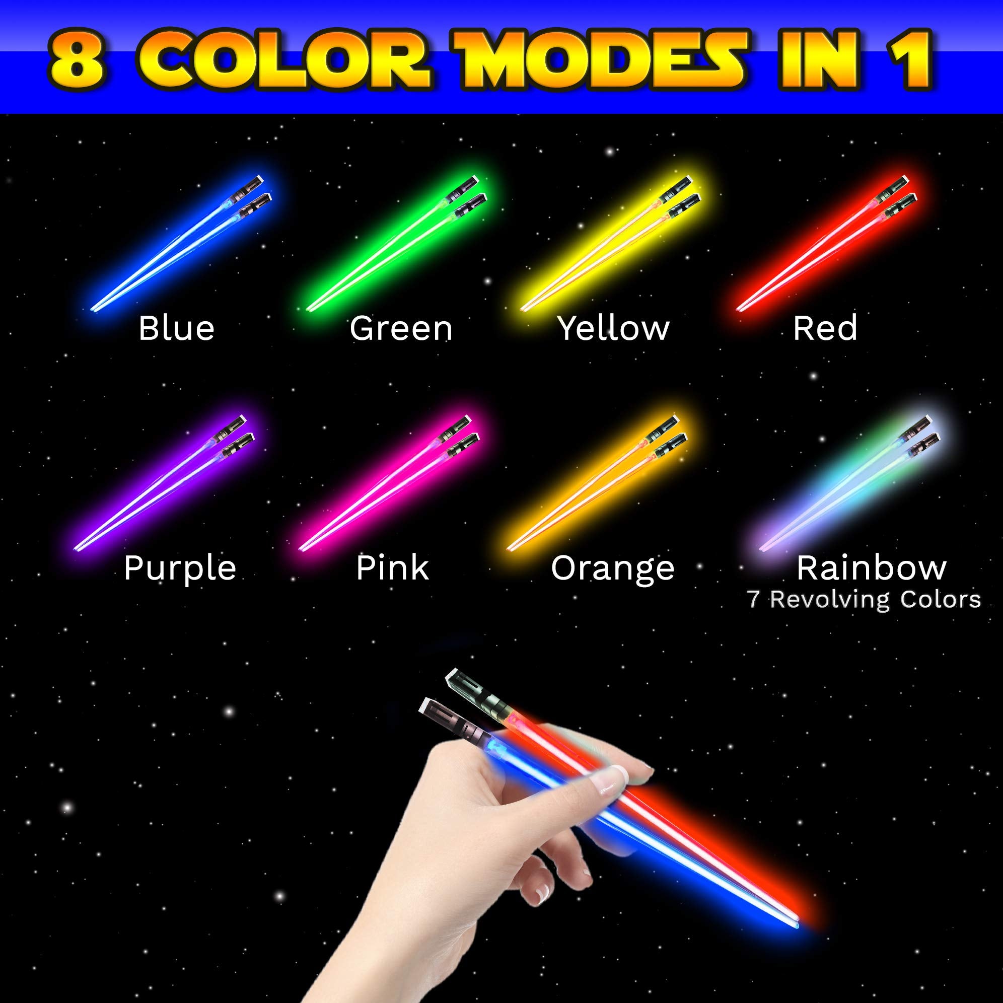Saber Chops eight color modes offer customizable glow effects.