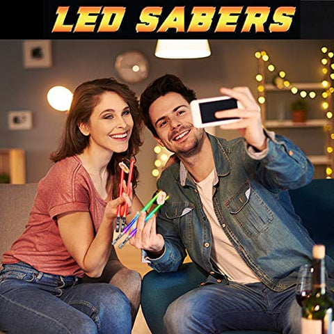 Saber Chops LED blades add a playful dining vibe.