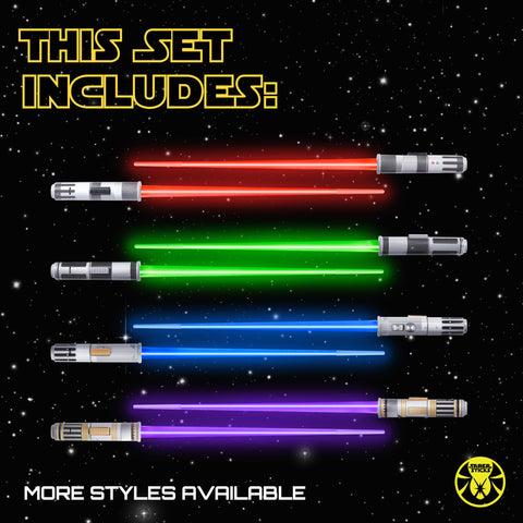 SaberSticks battery-powered LEDs provide up to several hours of glow at table.