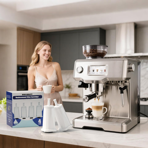 Sabethe filter showcased on a tidy Breville setup highlighting aroma preservation