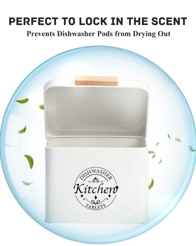 SACREDDAY cabinet organizer neatly stores dishwasher tablets in a compact footprint.