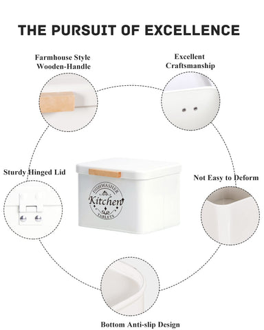 SACREDDAY multi-purpose storage holds tea bags and pods beyond dishwashing.