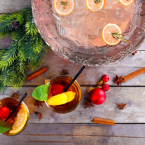 SADAS crystal-sheen punch bowl as a versatile centerpiece for salads or desserts.