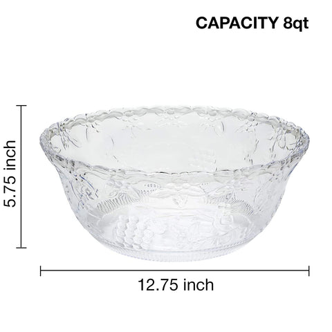 SADAS punch bowl with serving ladle showing 5 oz capacity for easy pouring.