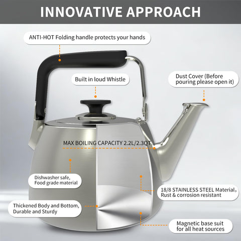 SADOMAIN kettle works with induction, gas, electric, halogen and radiant stoves