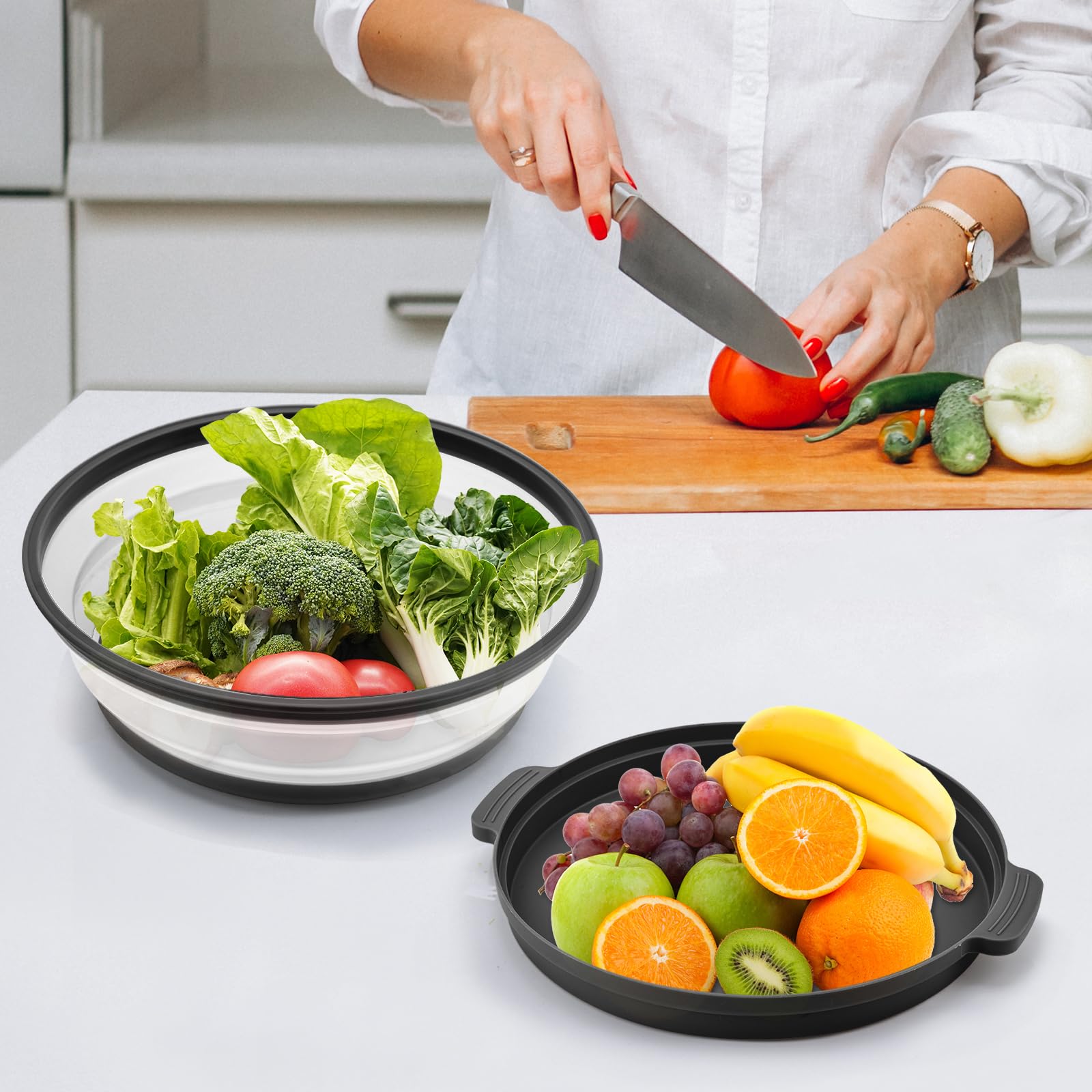 Saebume multi-functional lid doubles as freshness lid and produce wash strainer