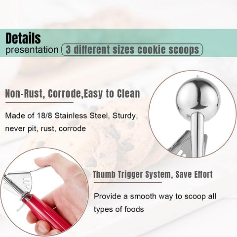Saebye stainless steel scoop features 18/8 bowl for durable use