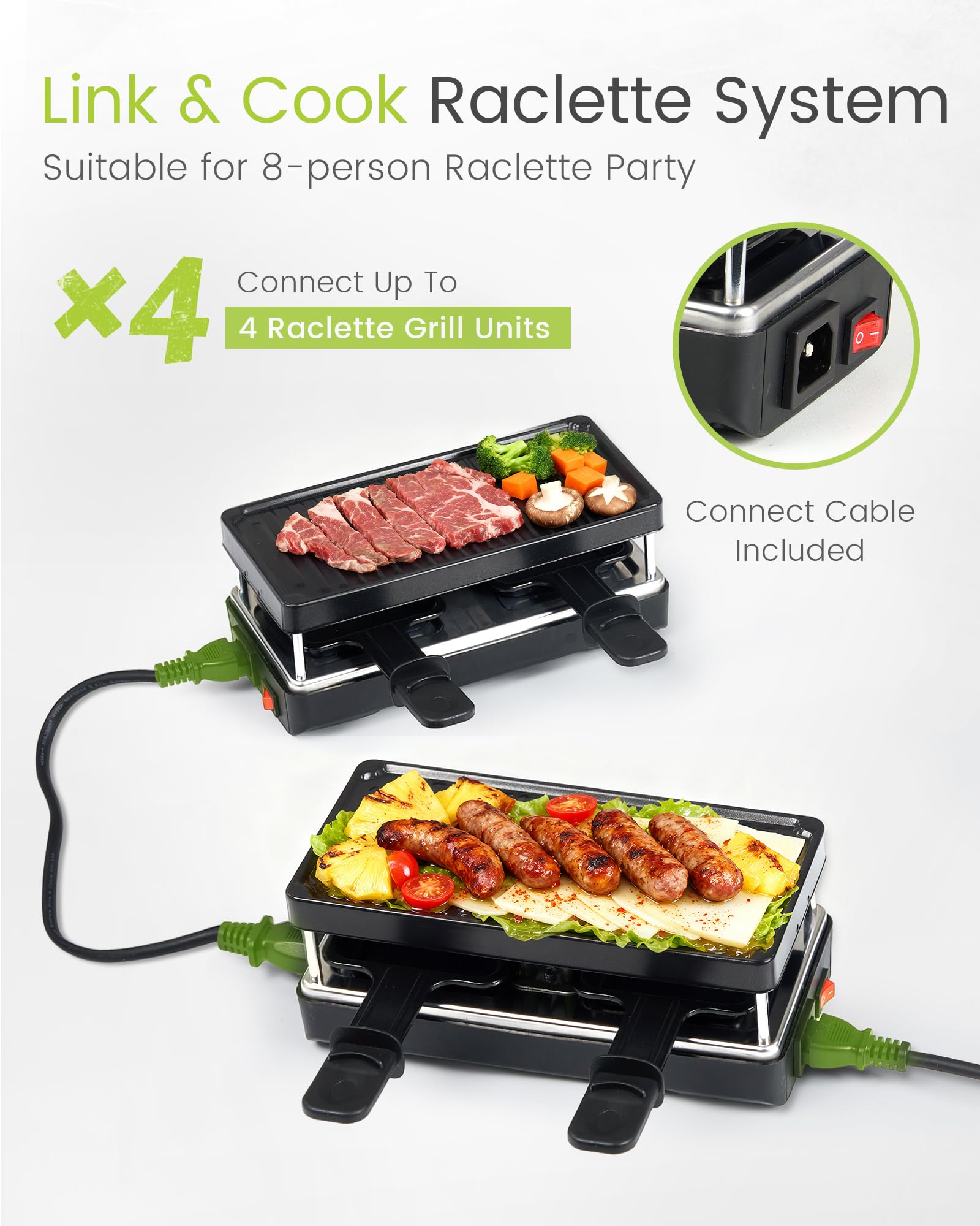 Saenchue raclette 2-person, durable lower pan and four pillars.