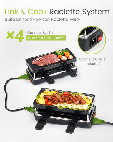 Saenchue raclette 2-person, durable lower pan and four pillars.