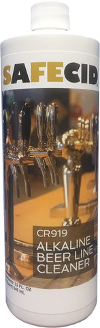 Safecid alkaline beer line cleaner bottle for professional-grade line cleaning.