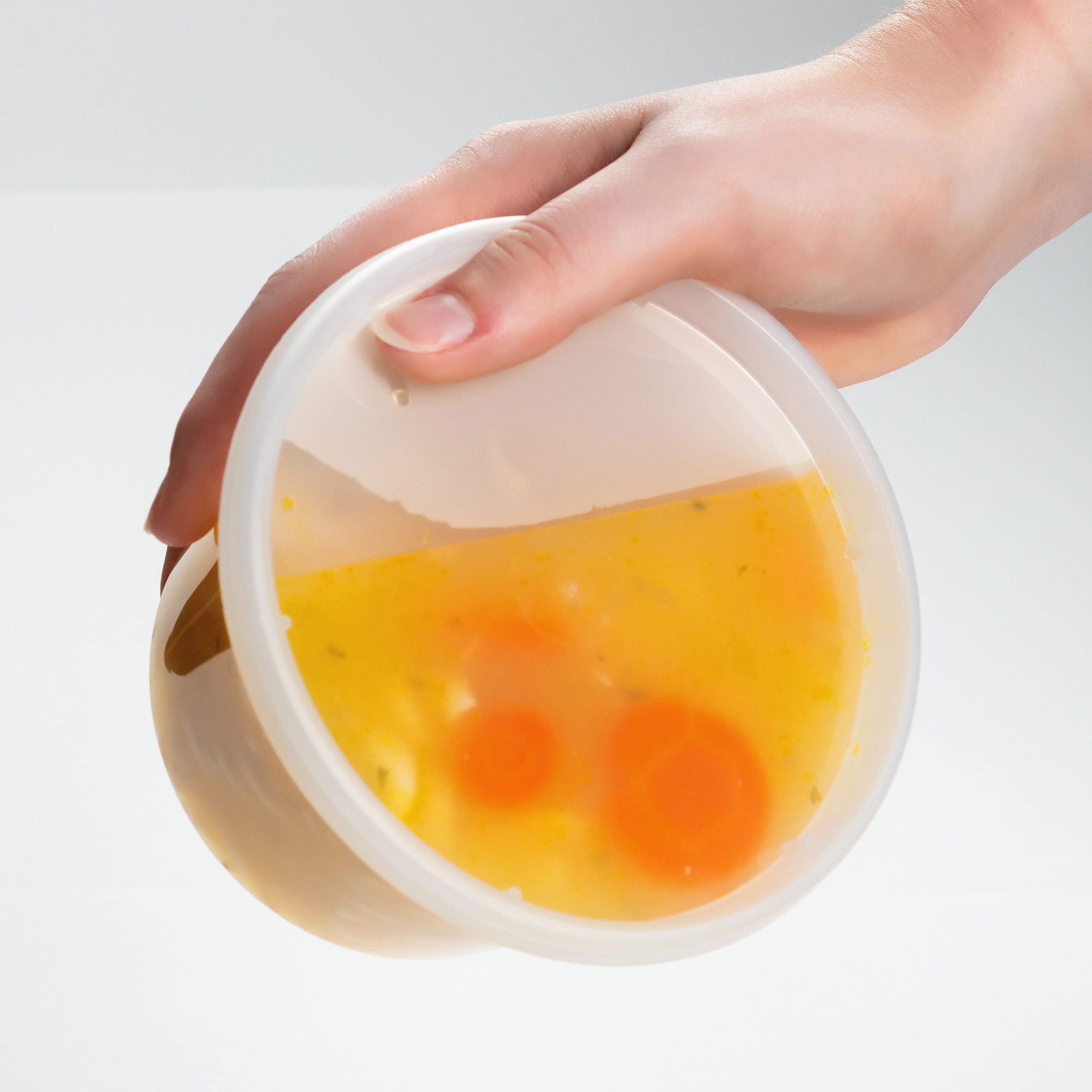 SafeWare stackable meal-prep containers save space in fridge and pantry