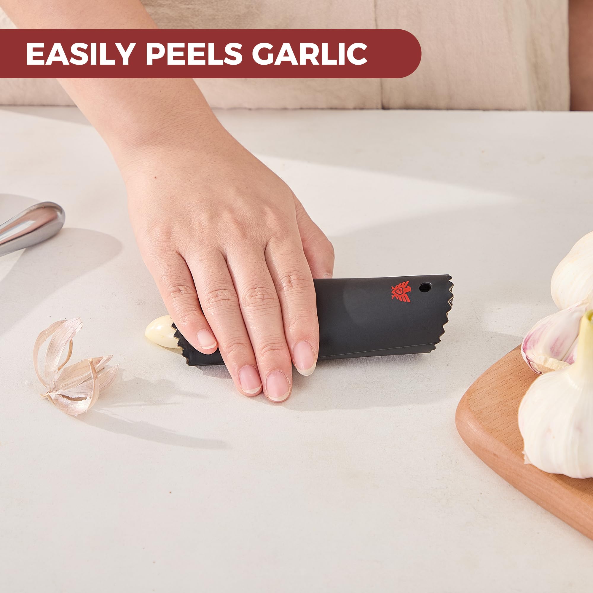 Safi Garlic Press Set durable zinc alloy construction for long-lasting use.