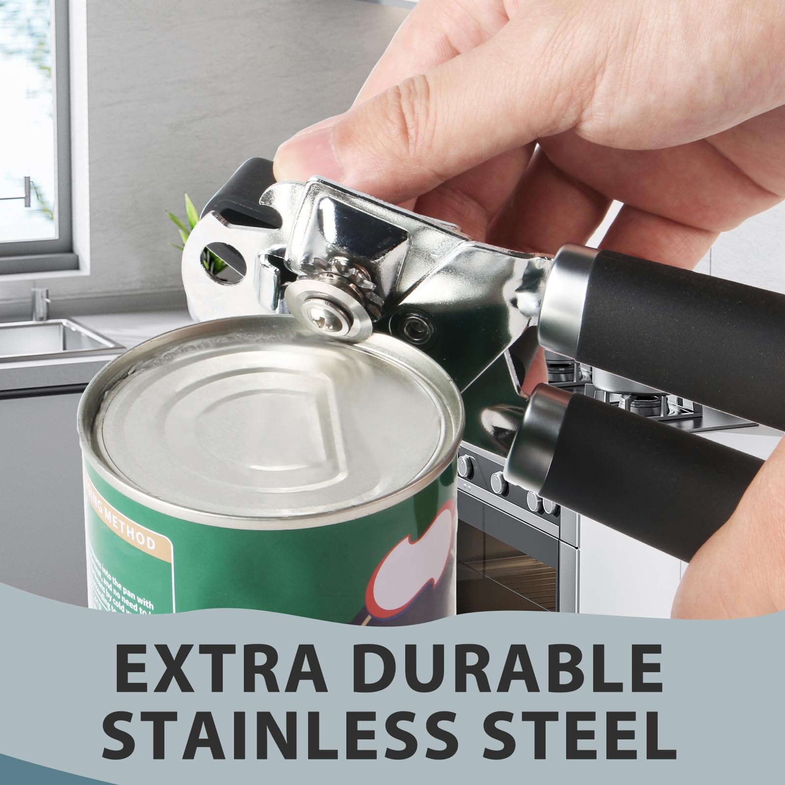 Safring built-in bottle opener integrated into the can opener