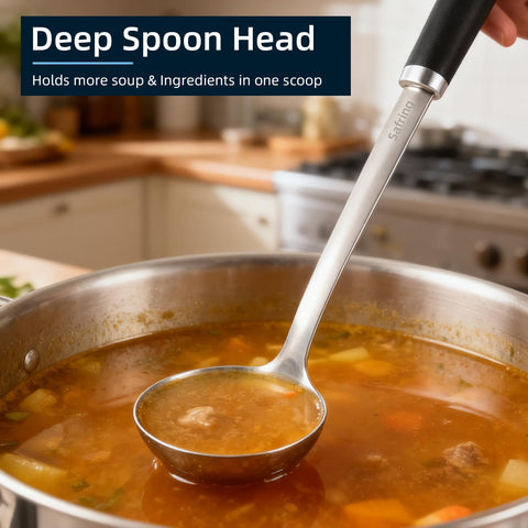 Safring deep-bowled ladle perfect for soups and sauces