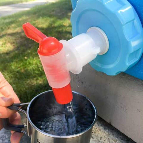 Sagan Life AquaBrick spigot attachment installed for quick pouring
