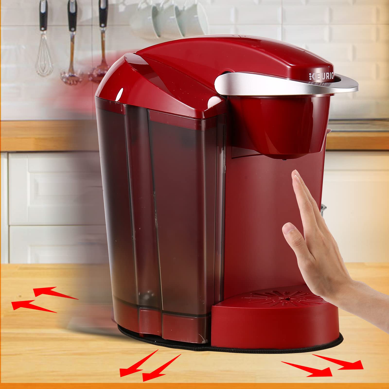 Sageme Keurig K-Classic sliding mat keeps the brewer steady while gliding.