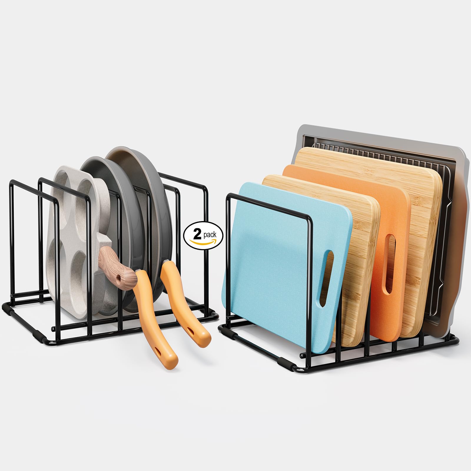 SAGLAU 2-pack cutting board organizer keeps countertops tidy