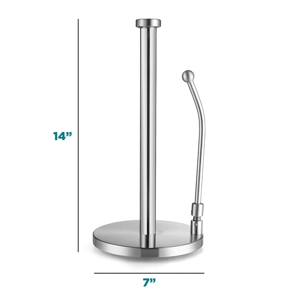 Sagler paper towel holder with adjustable spring arm holding a roll.