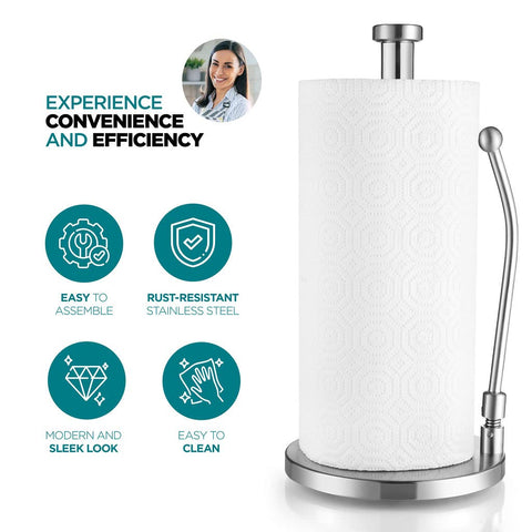 Sagler minimalist design paper towel holder complements kitchen and bath.