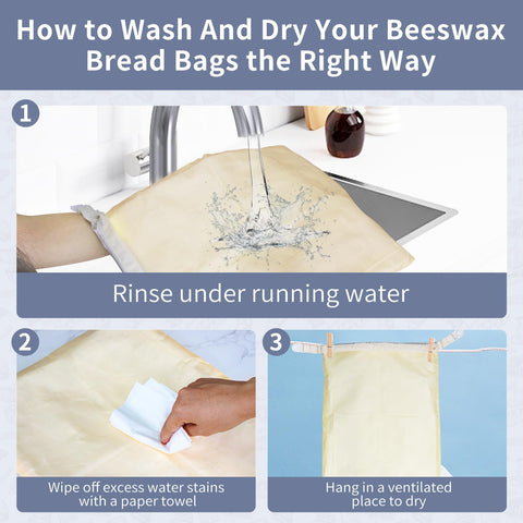 Saicefe beeswax bread bag showcasing its oversized 12.6 x 17 inch capacity.
