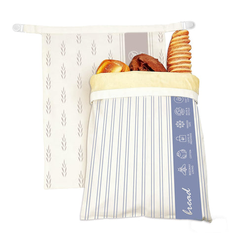 Saicefe beeswax bread bag with a closed closure preserves fresh bread.