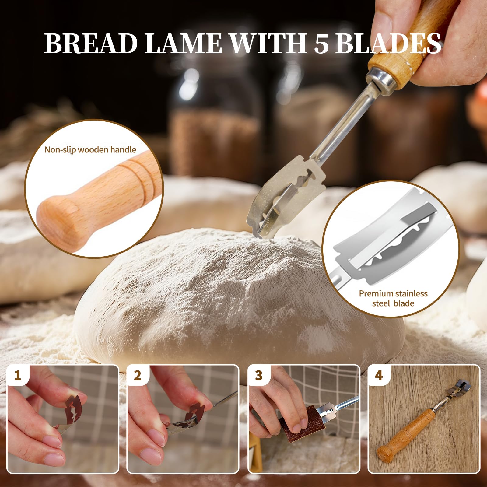 Saicefe bread sling supporting dough transfer to oven