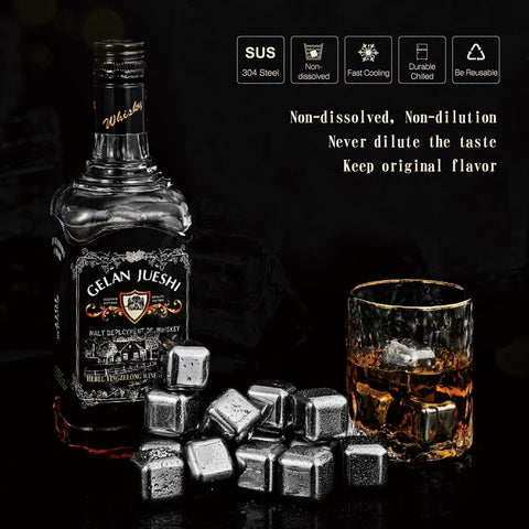 Cubes frozen in the freezer stay ready for cocktails and whiskeys.