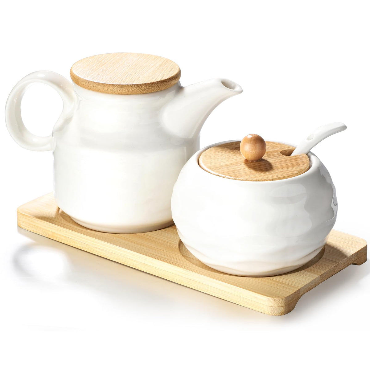 Sailench ceramic sugar pot with water pattern adds elegance to coffee moments