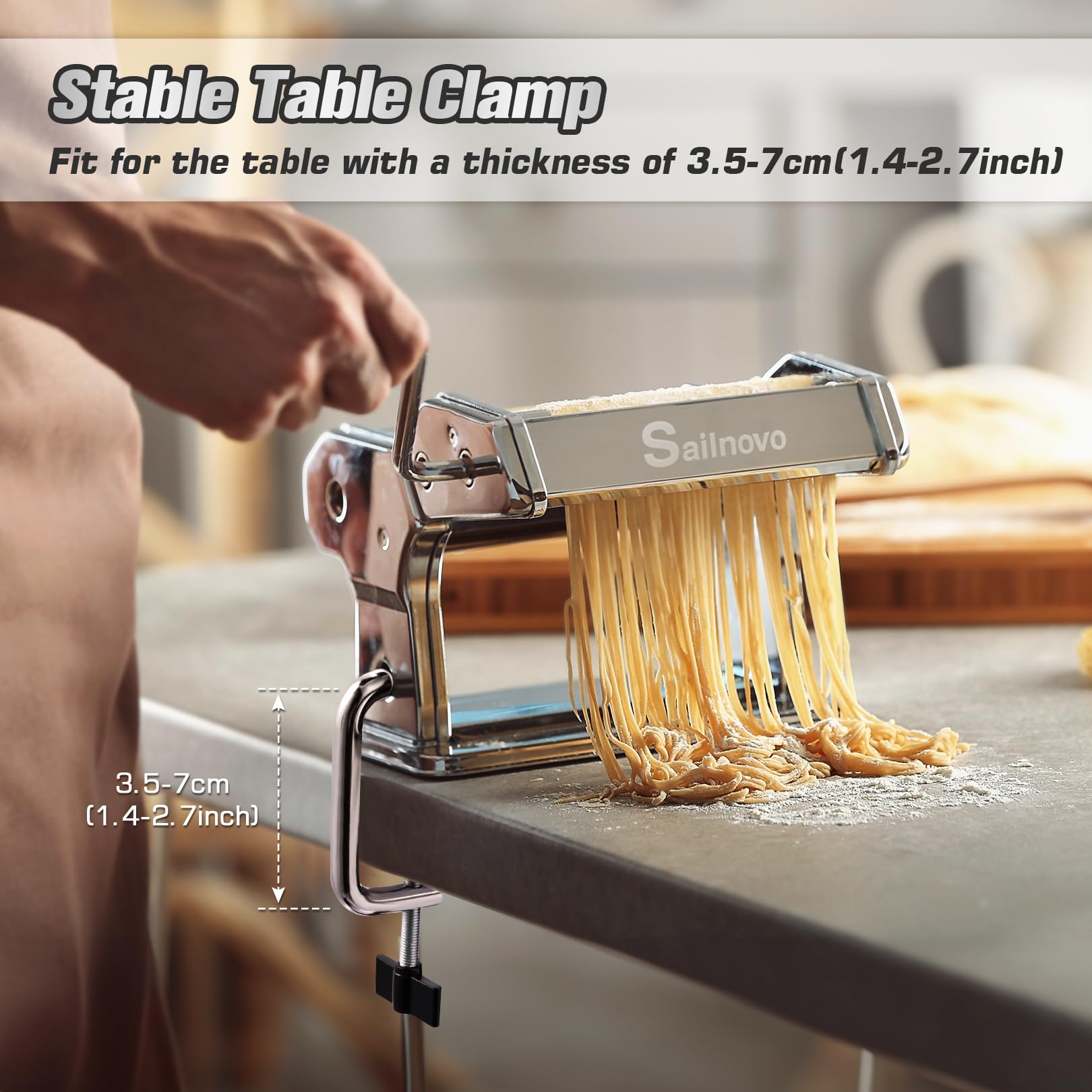 Sailnovo cutting width 4-5mm for lasagna sheets and wide ribbons